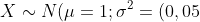 X\sim{}N(\mu=1;\sigma^2=(0,05)^2)